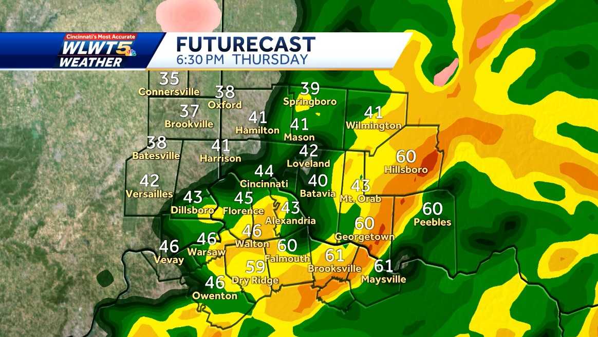 Flood warnings issued for Great Miami River as heavy rain moves through ...