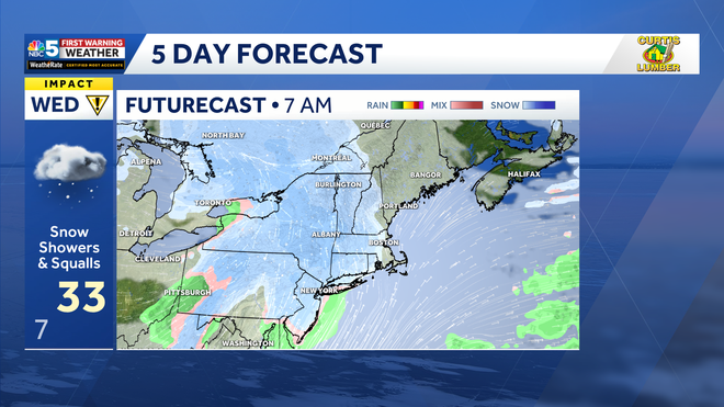 Wind, some snow in southern Vermont from nearby blizzard Monday