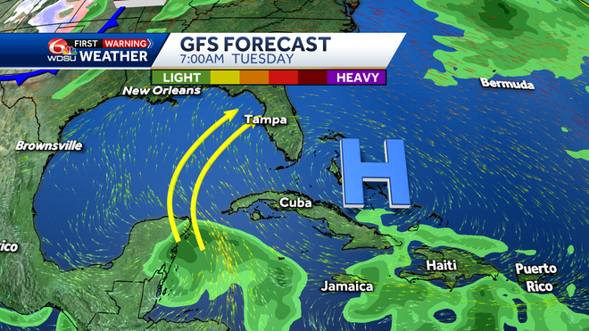 GFS forecast is Tuesday at 7 a.m.