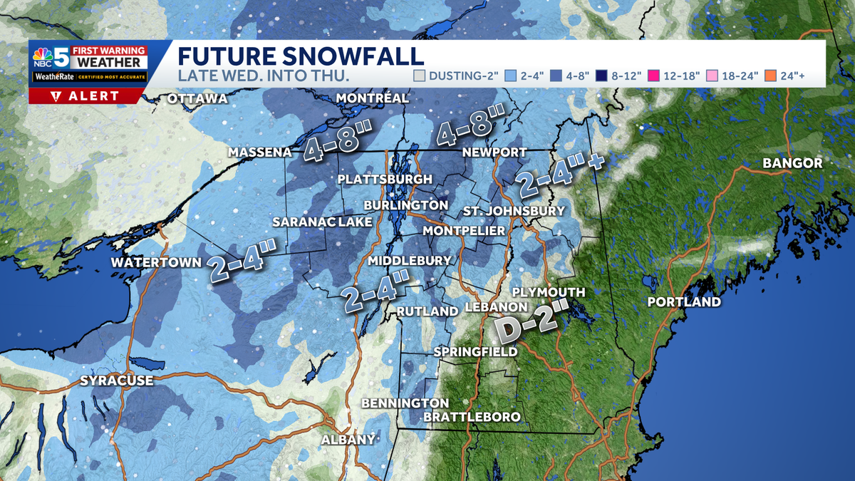 Another winter storm to bring several inches of snow to Vermont, New York