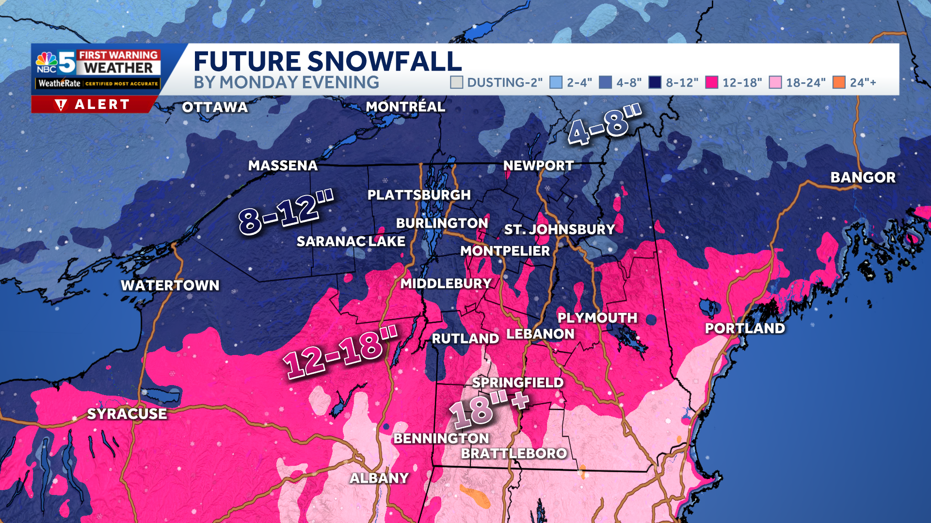 Vermont , New York snow : Storm to bring significant snowfall