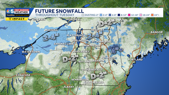 tuesday snow map