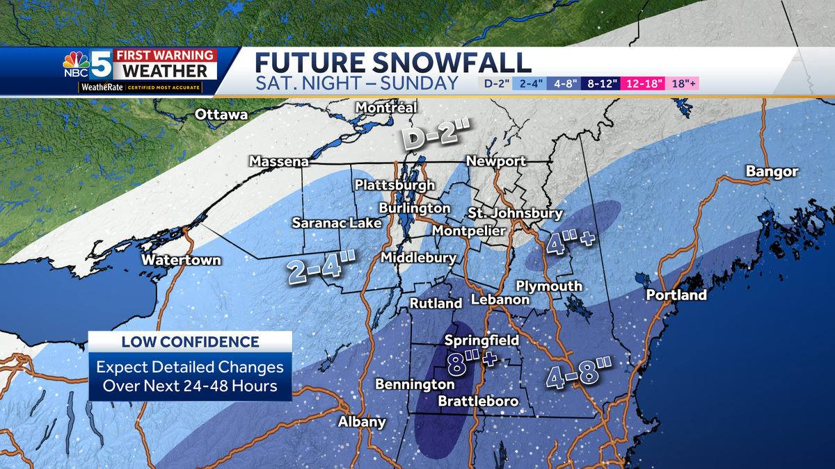 Weekend snowstorm to graze Vermont & New York with several inches of snow