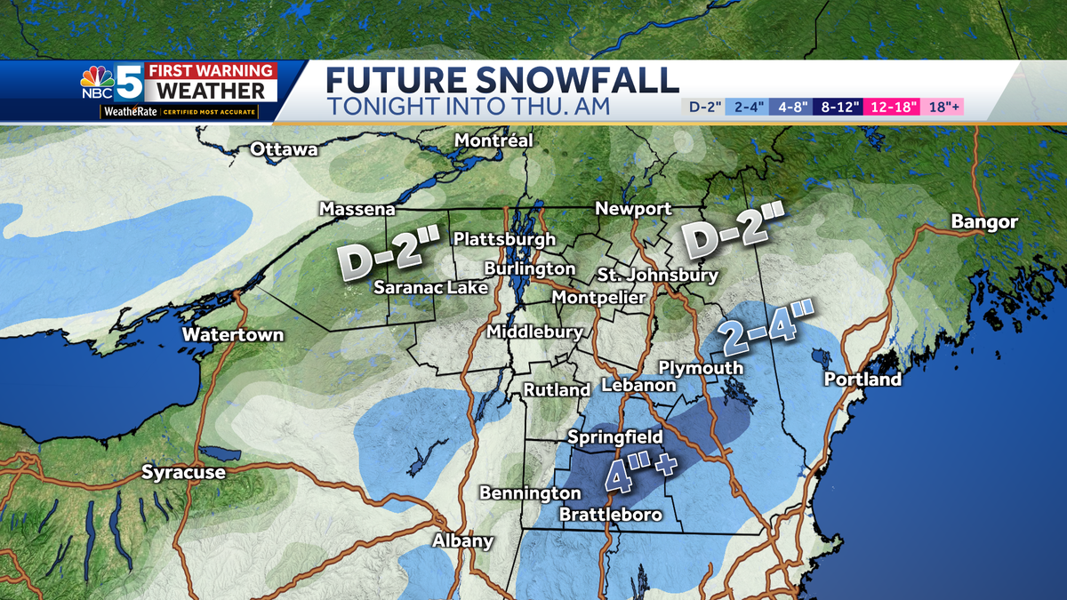 Light snow likely to bring slick Thursday morning commute in Vermont ...