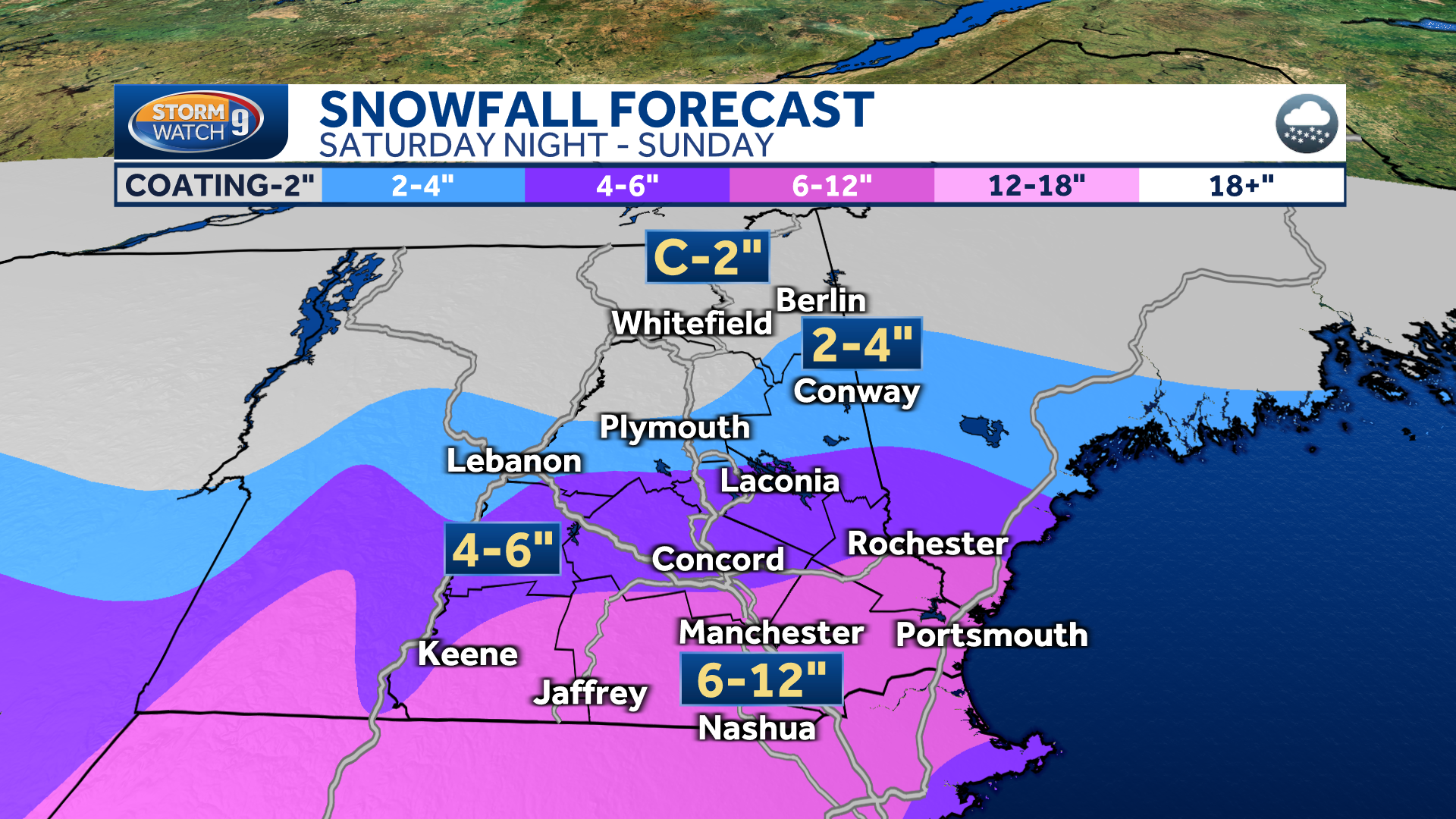 New Hampshire weather forecast: Several inches of snow Sunday