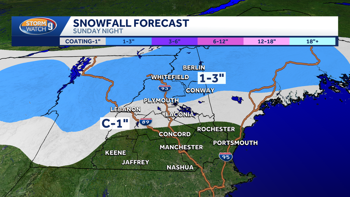 Light snow Sunday night before another blast of frigid air