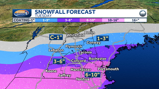 NH forecast: Up to 10 inches of snow possible in some areas - Vimarsana News