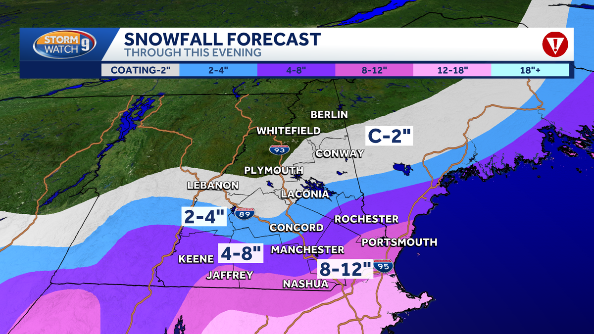 Nor'easter brings heavy snow, strong winds to New Hampshire