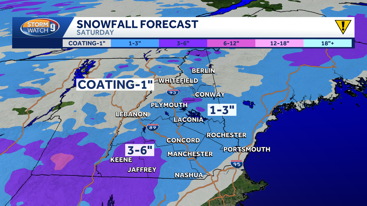 After frigid Friday in New Hampshire; light snow likely Saturday