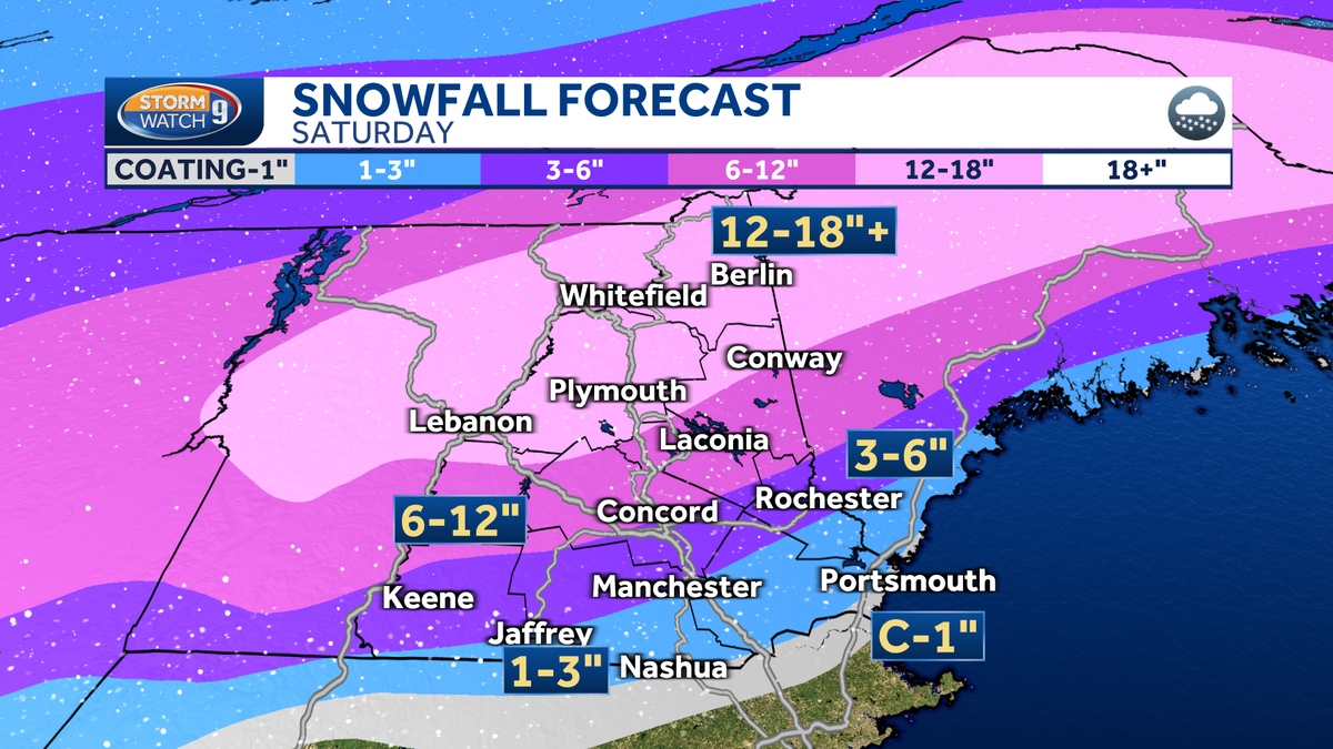 New Hampshire weather Significant snow wintry mix Saturday WMUR Manchester New Hampshire weather Significant snow wintry mix Saturday WMUR Manchester