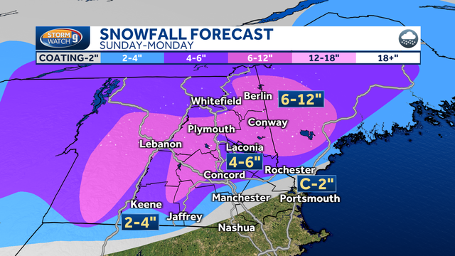 New Hampshire snow forecast: Plowable snow possible by Monday - Vimarsana News