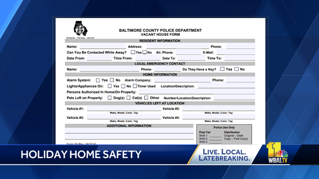 BCPD urges residents traveling for holidays to file vacant house form