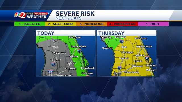 Central Florida forecast: Slight risk Wednesday, severe storms move in Thursday - Vimarsana News