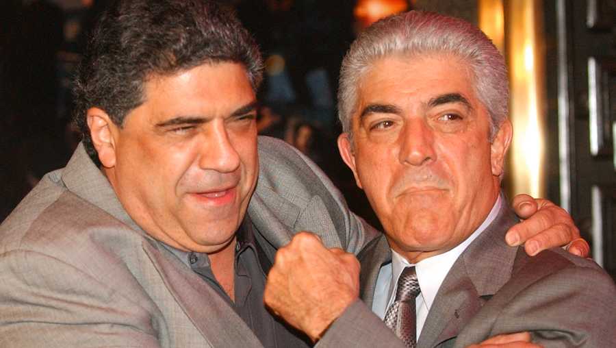 Frank Vincent (right) died on Wednesday at the age of 78. He's pictured with Vincent Pastore (left)