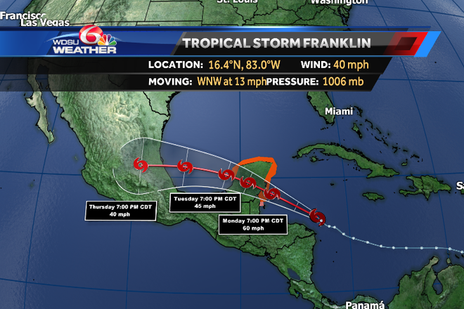 Tropical Storm Franklin forms in Caribbean