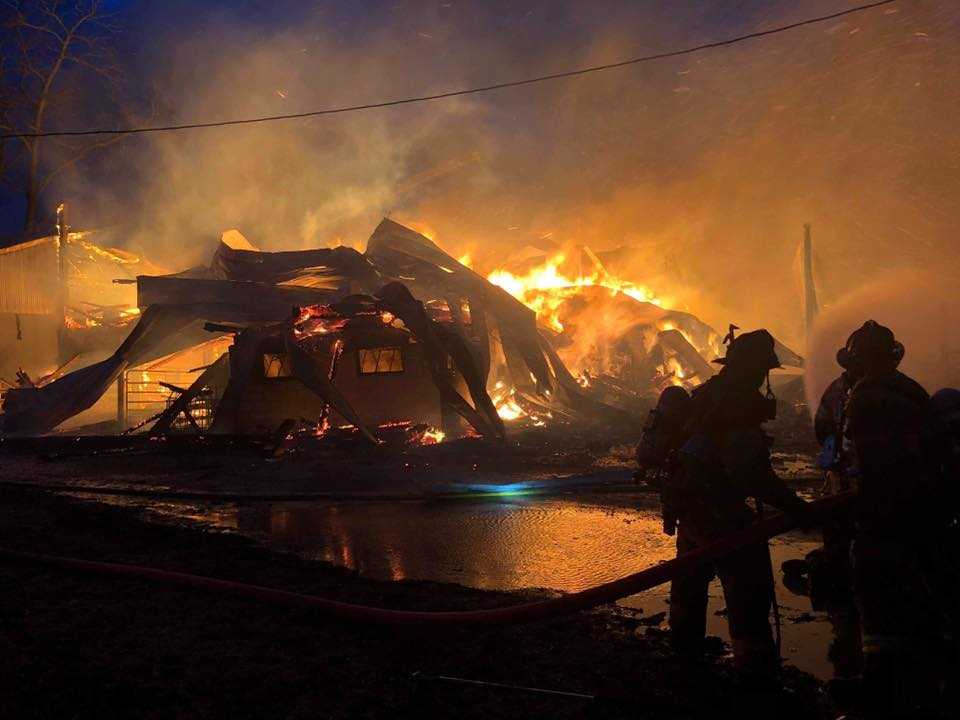 massive fire engulfed a large cow barn in peters township cow barn in peters township