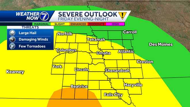 Omaha forecast: Thunderstorms with hail, winds possible Friday