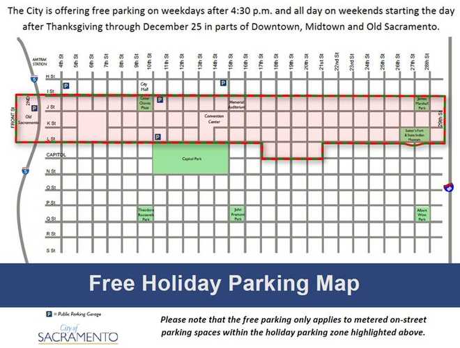 City of Sacramento to offer free parking downtown for the holidays