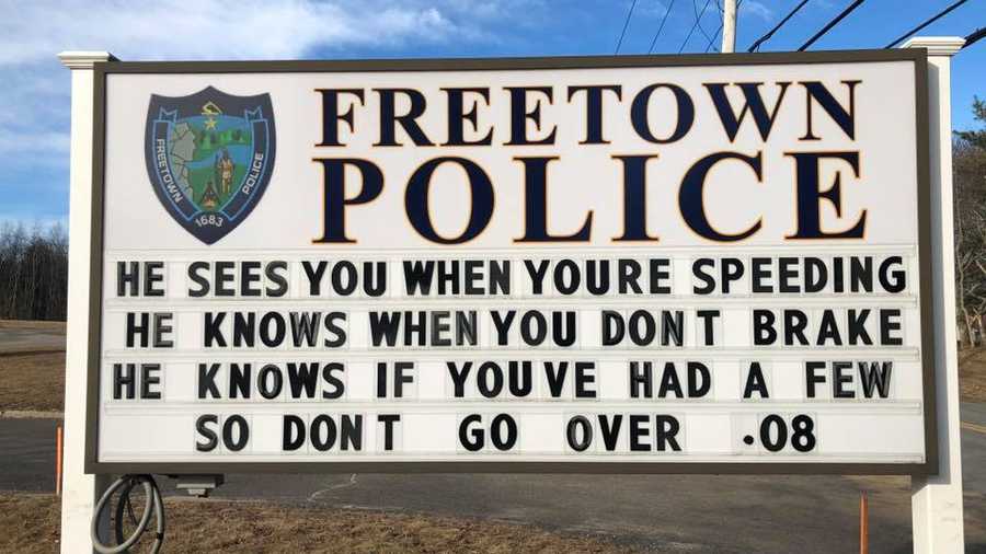 The Freetown Police Department warned against drunk driving with a humorous parody.