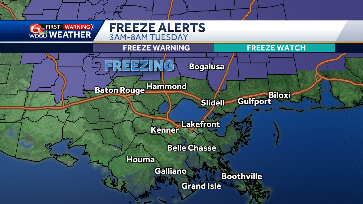 Louisiana residents living on Northshore prepare for light freeze