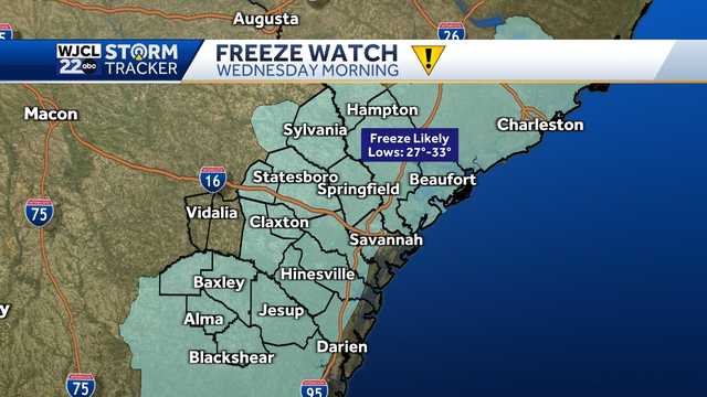 Savannah: Freeze watch for midweek, a look at how cold - Vimarsana News