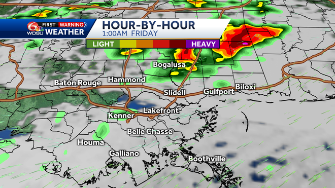 New Orleans Louisiana weather forecast record highs severe storms