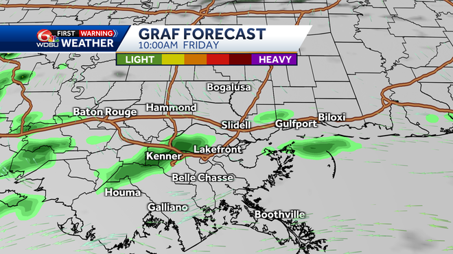 Clouds and rain forecast today, Friday, at 10 am