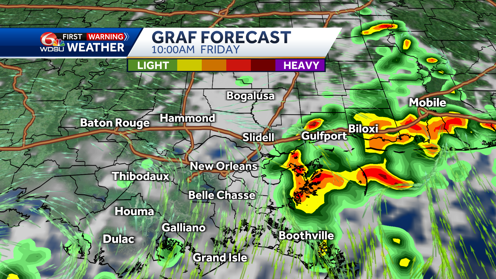 New Orleans weather forecast high temp rain chances Gulf forecast - WDSU