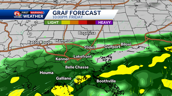 Clouds and rain forecast today, Friday, at 10 pm