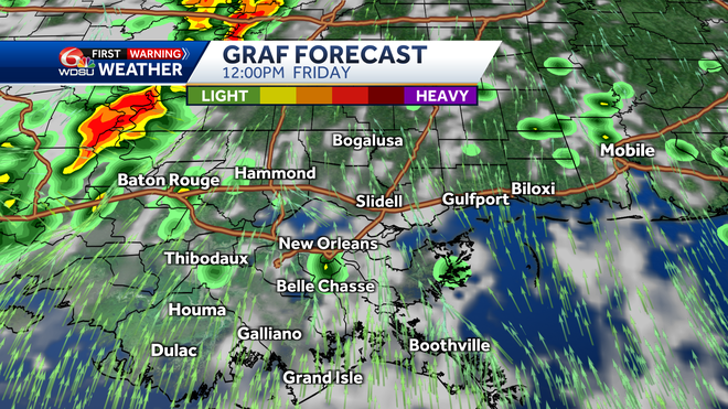 New Orleans weather forecast rain chances high temp flood chance