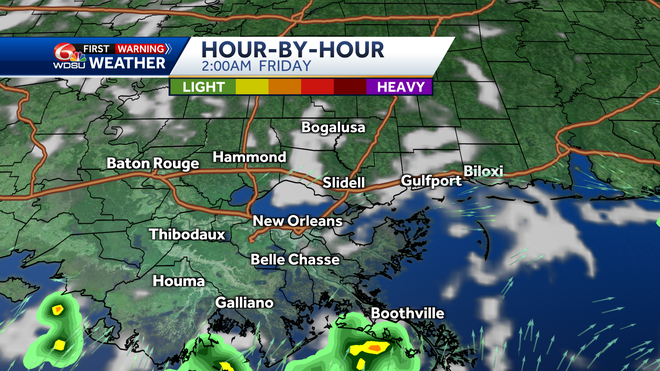New Orleans weather forecast high temp when will it rain how hot