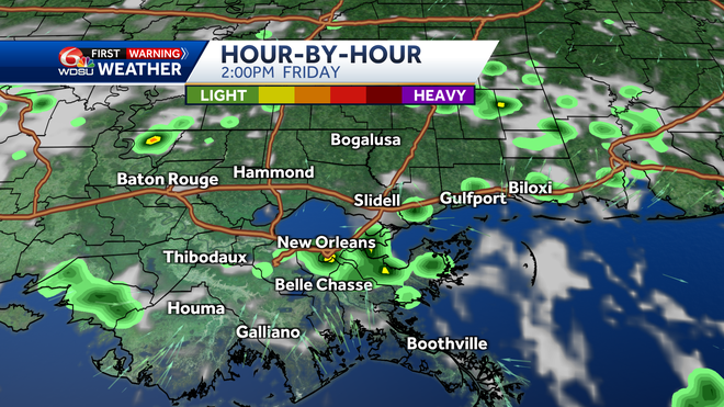 New Orleans weather forecast high temp when will it rain how hot
