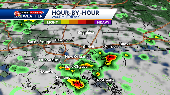 New Orleans weather forecast when will it rain how much how hot
