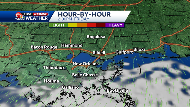 New Orleans weather forecast will it rain tomorrow high temp