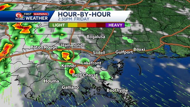 New Orleans weather forecast chance of rain when storms hit