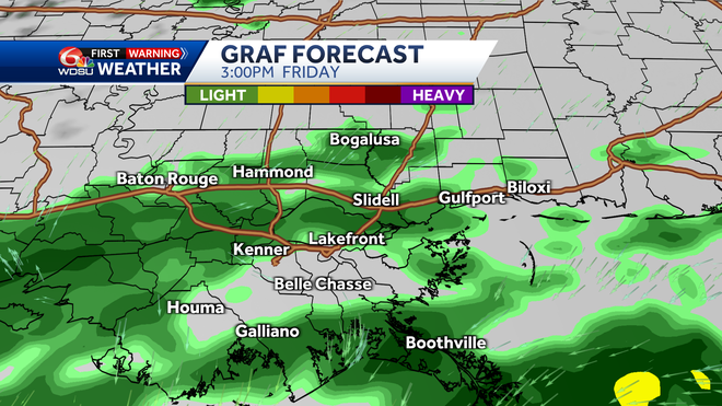 Clouds and rain forecast today, Friday, 3 pm