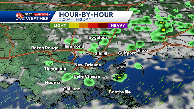 New Orleans weather forecast chance of storms break heat tropics