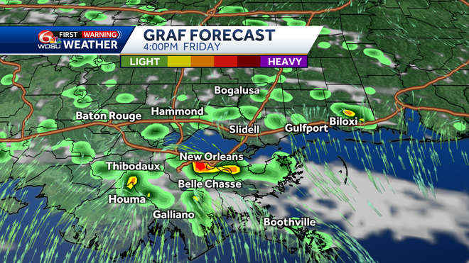 New Orleans weather Memorial Day weekend forecast rain chances