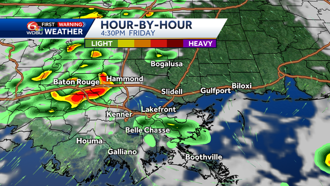 New Orleans weather forecast rain chances high temperature hail