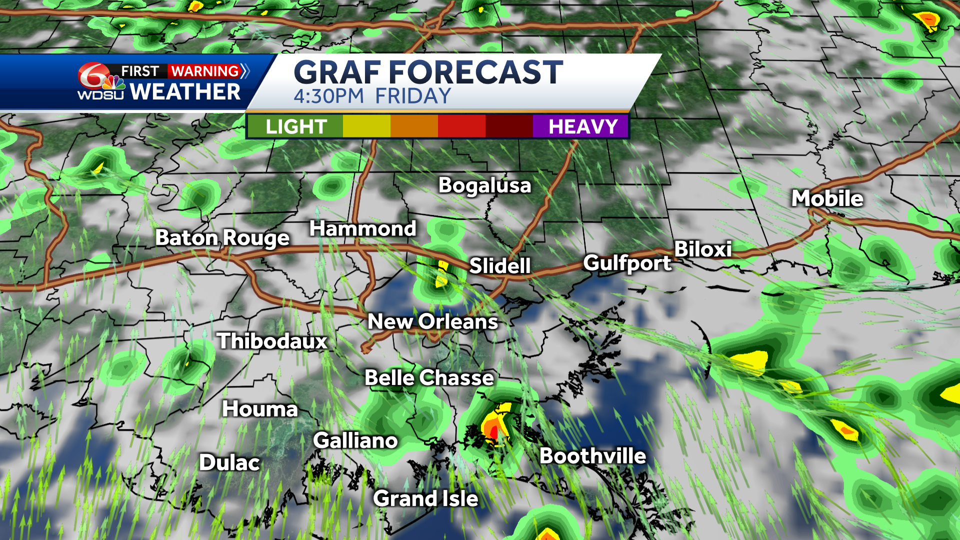 New Orleans weather forecast high temp rain chances Gulf forecast - WDSU