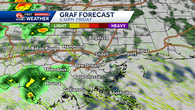 New Orleans weather forecast when rain begins Saturday end chance