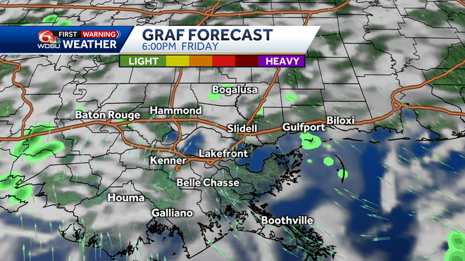 Clouds and rain forecast today, Friday, 6 pm