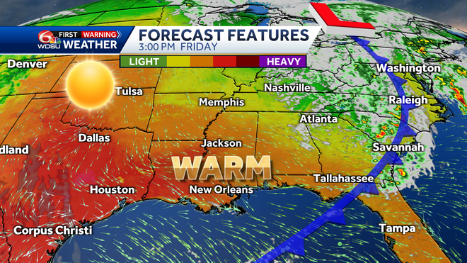 New Orleans forecast rain chances high temp low temp