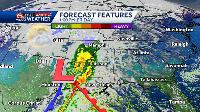 New Orleans forecast storms Friday severe weather rain chances
