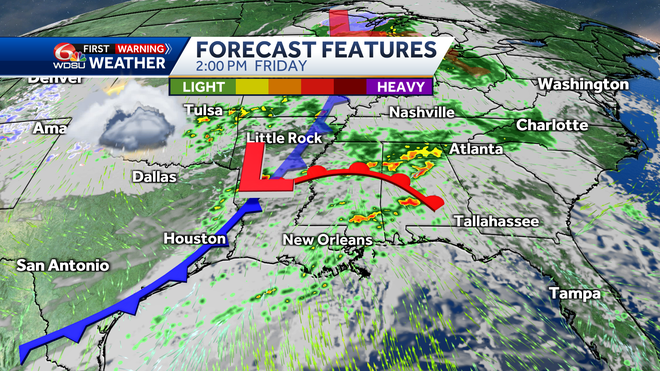 New Orleans weather forecast Friday storm chances severe weather