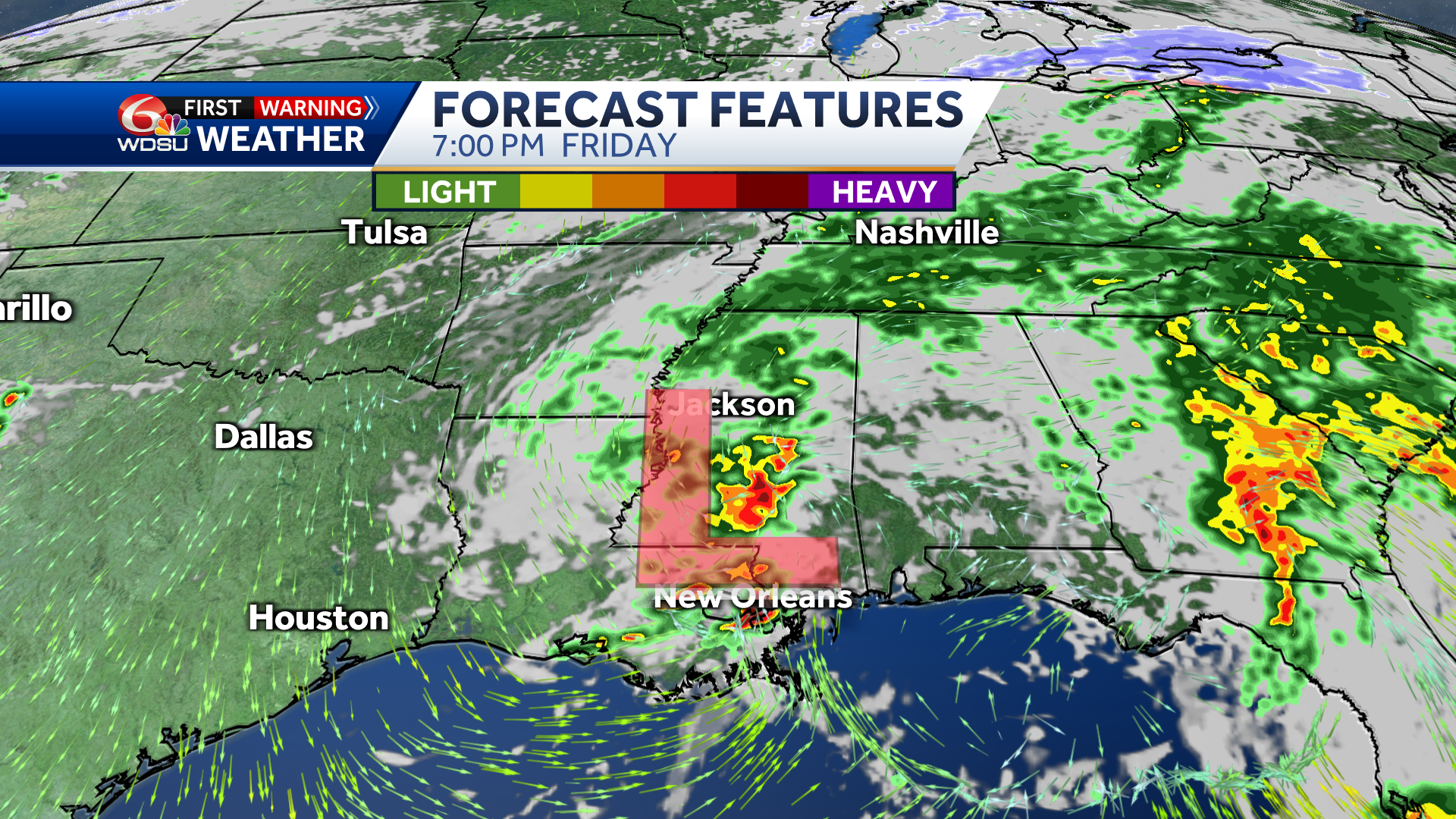 New Orleans weather forecast rain chances high temperature hail - WDSU