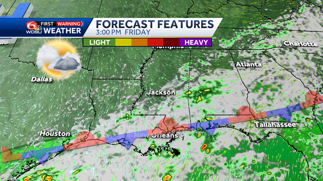New Orleans weather forecast when will it rain tropical Gulf