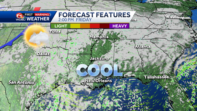 New Orleans weather forecast how cold will it be when will it rain