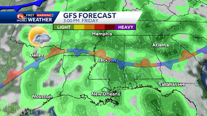 New Orleans weather forecast rain chances high temp risk severe