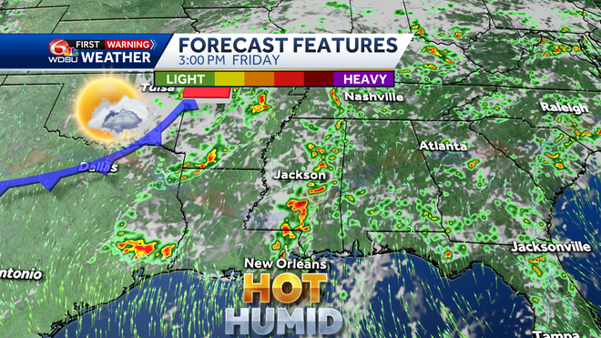 New Orleans weather forecast rain chances high temp flood chance
